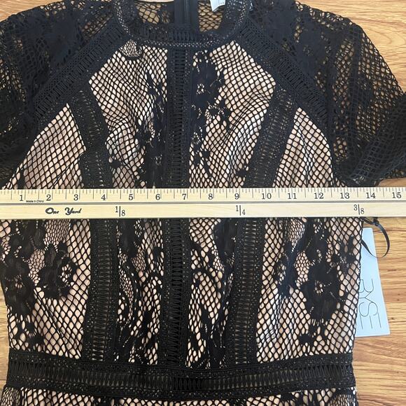 Ryse The Label Samson Black & Nude Lace Overlay Long Sleeve Dress Size XS - Picture 10 of 13